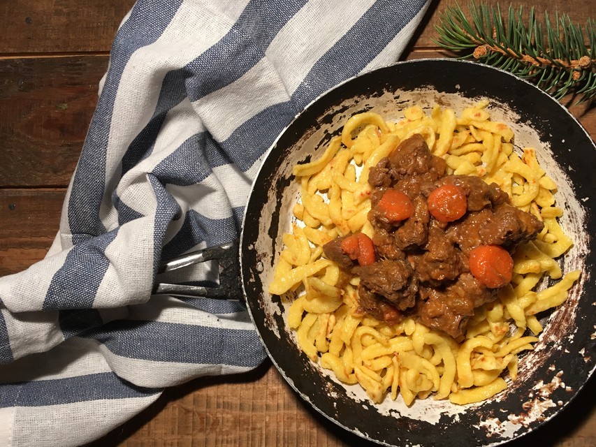 Kančí ragú a pastiňákové špecle